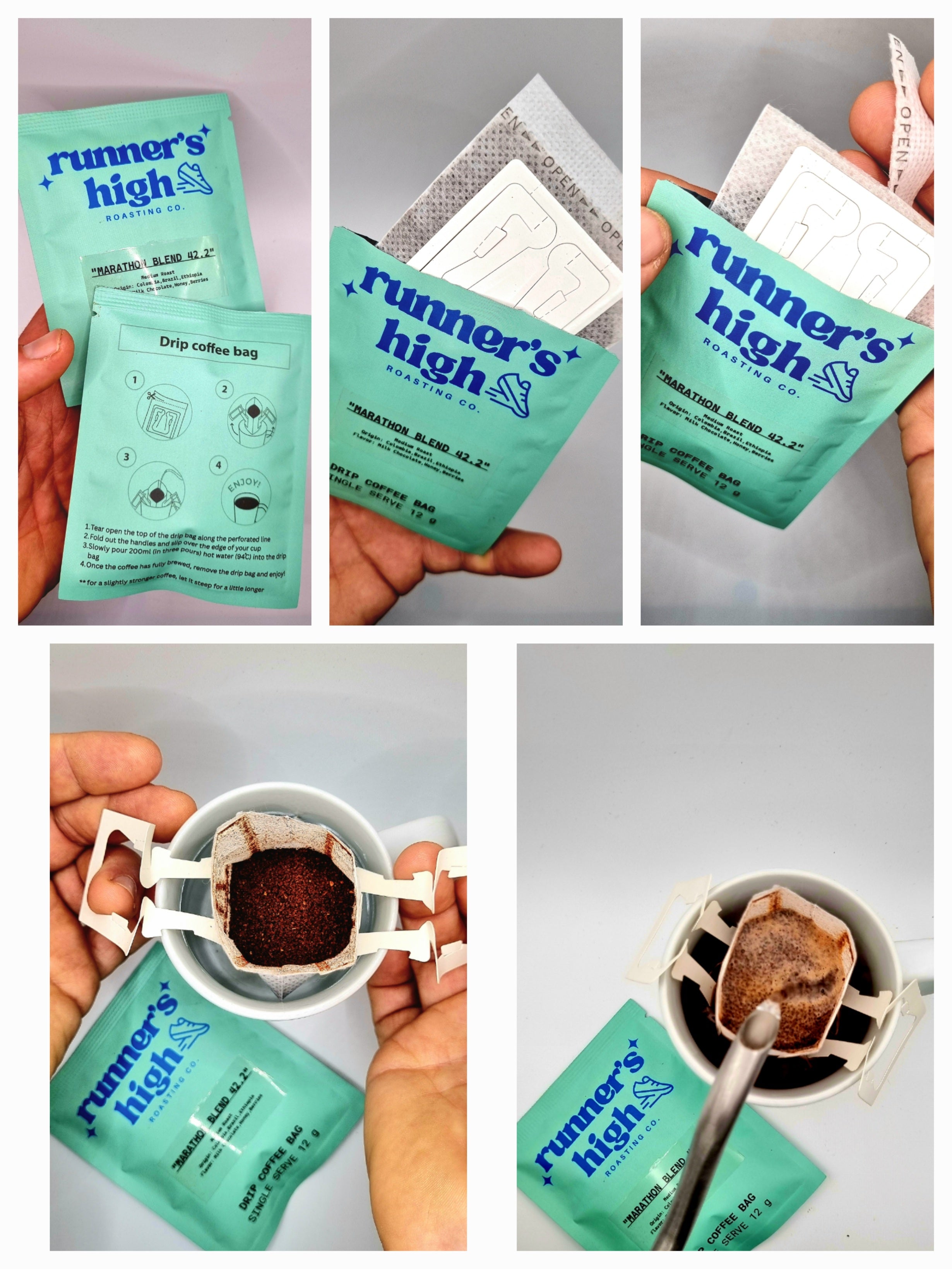 Runner’s High Roasting Co - The "Pour-formance" Drip Bags - Marathon Blend 42.2