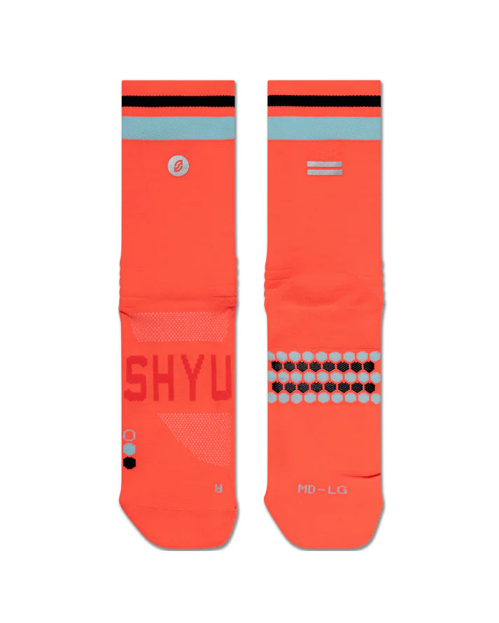 SHYU Racing Socks Crew - Coral / Sky / Black