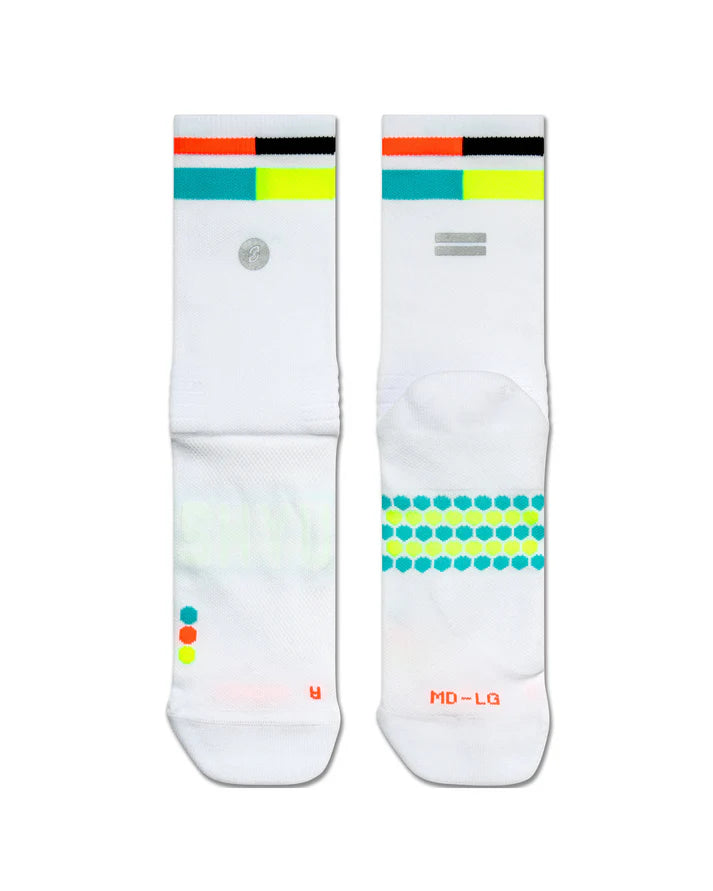 SHYU Racing Socks Crew - White / Mutant / Ant