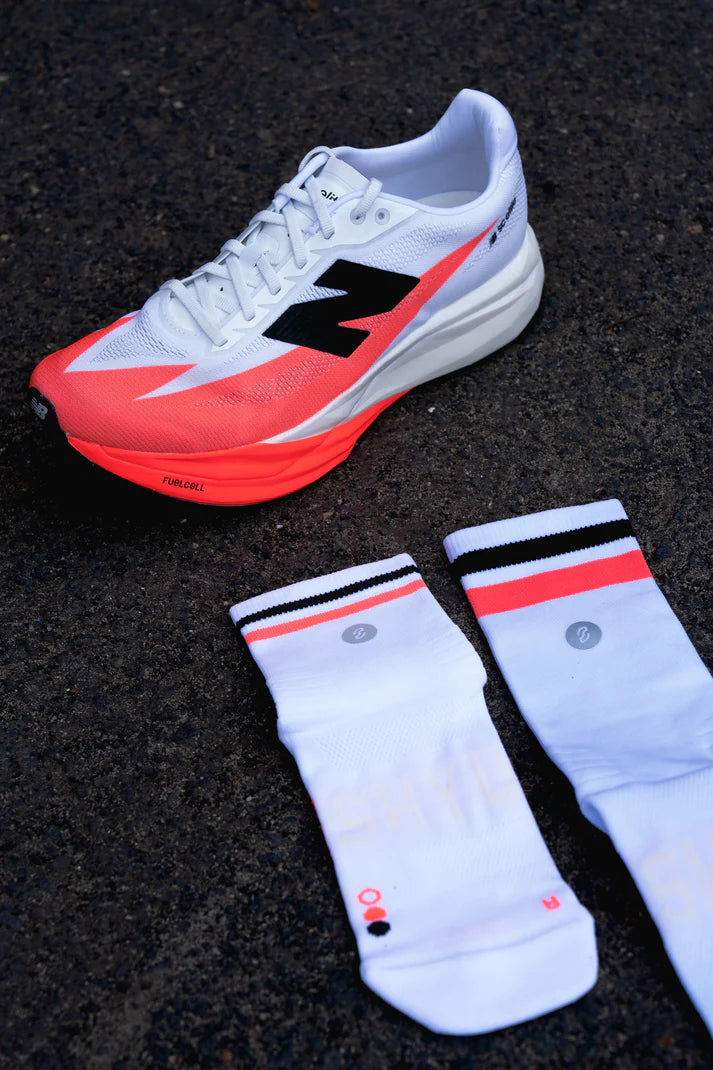 SHYU Racing Socks Crew - White / Scarlet / Black
