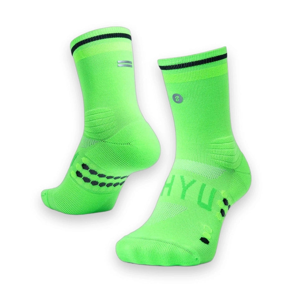 SHYU Racing Socks Crew - Acid / Green / Black