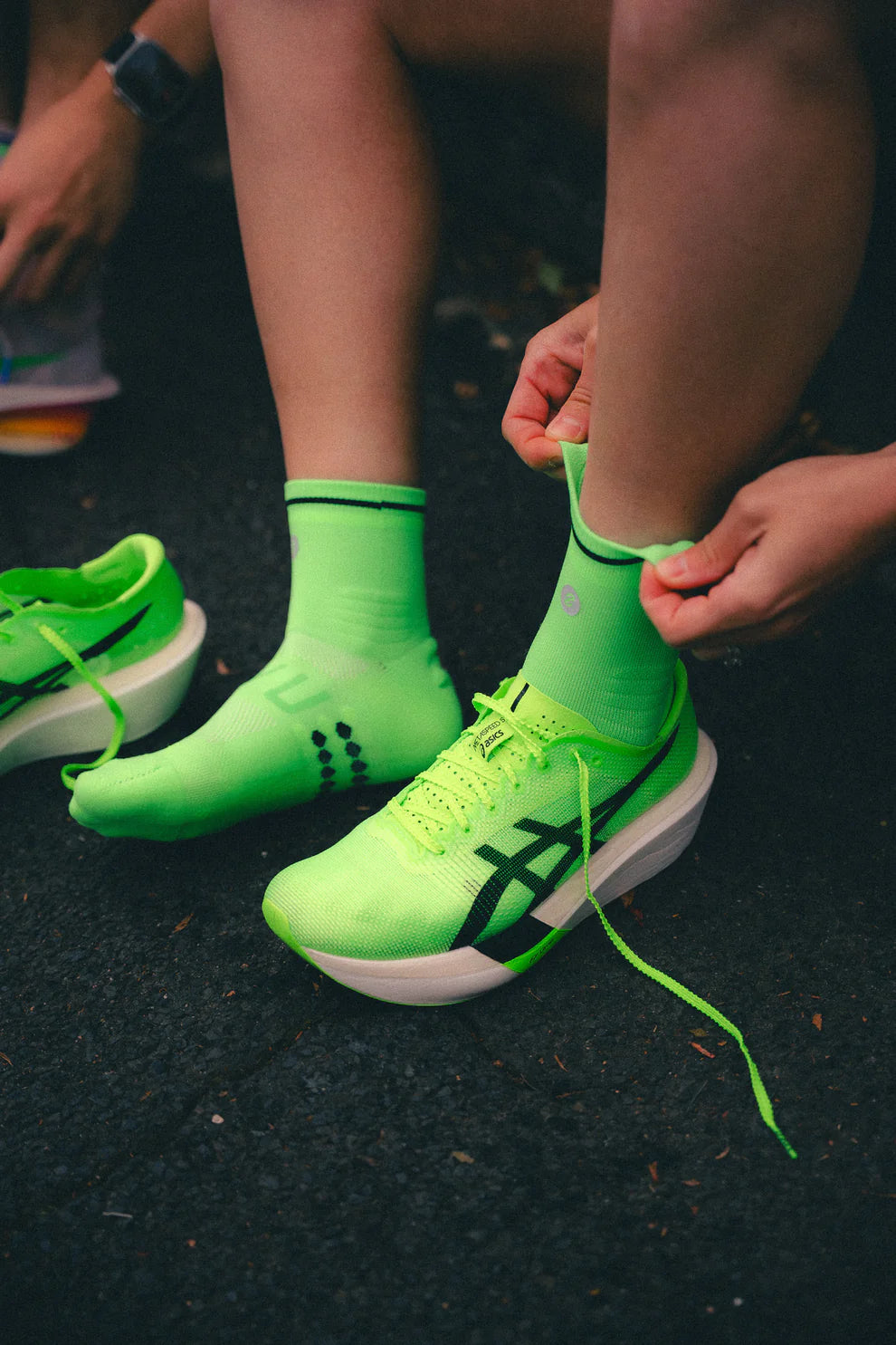 SHYU Racing Socks Crew - Acid / Green / Black