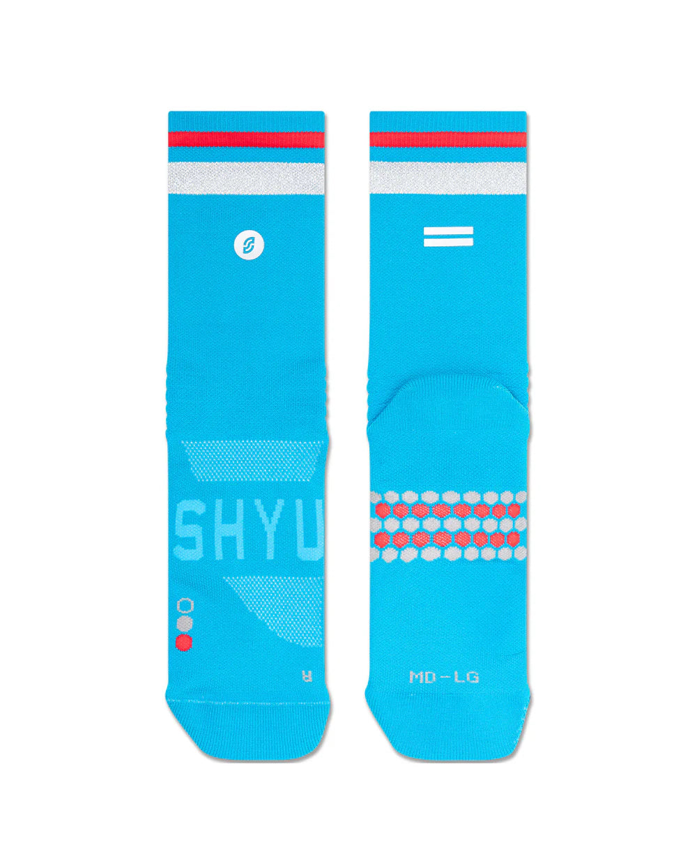 SHYU Racing Socks Crew - Sapphire / Chrome / Red