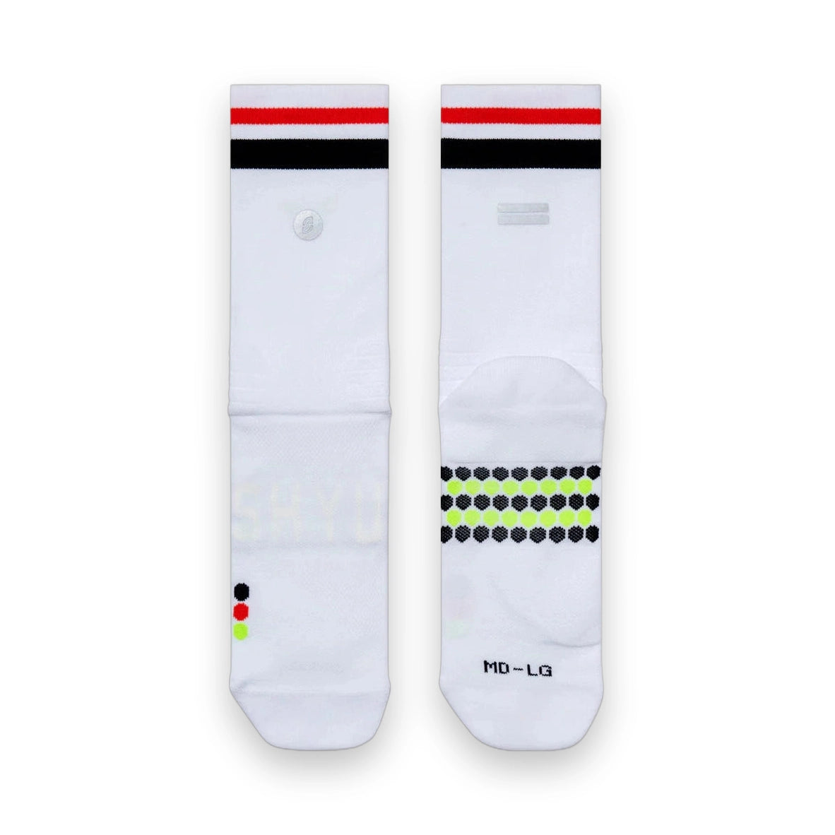 SHYU Racing Socks Crew - White / Black / Red