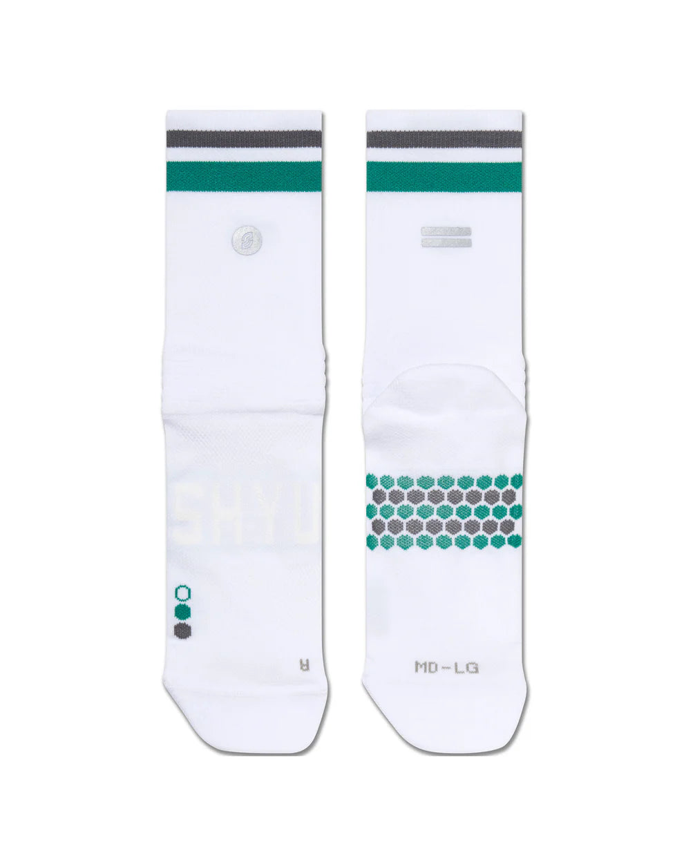 SHYU Racing Socks Crew - White / Teal / Carbon