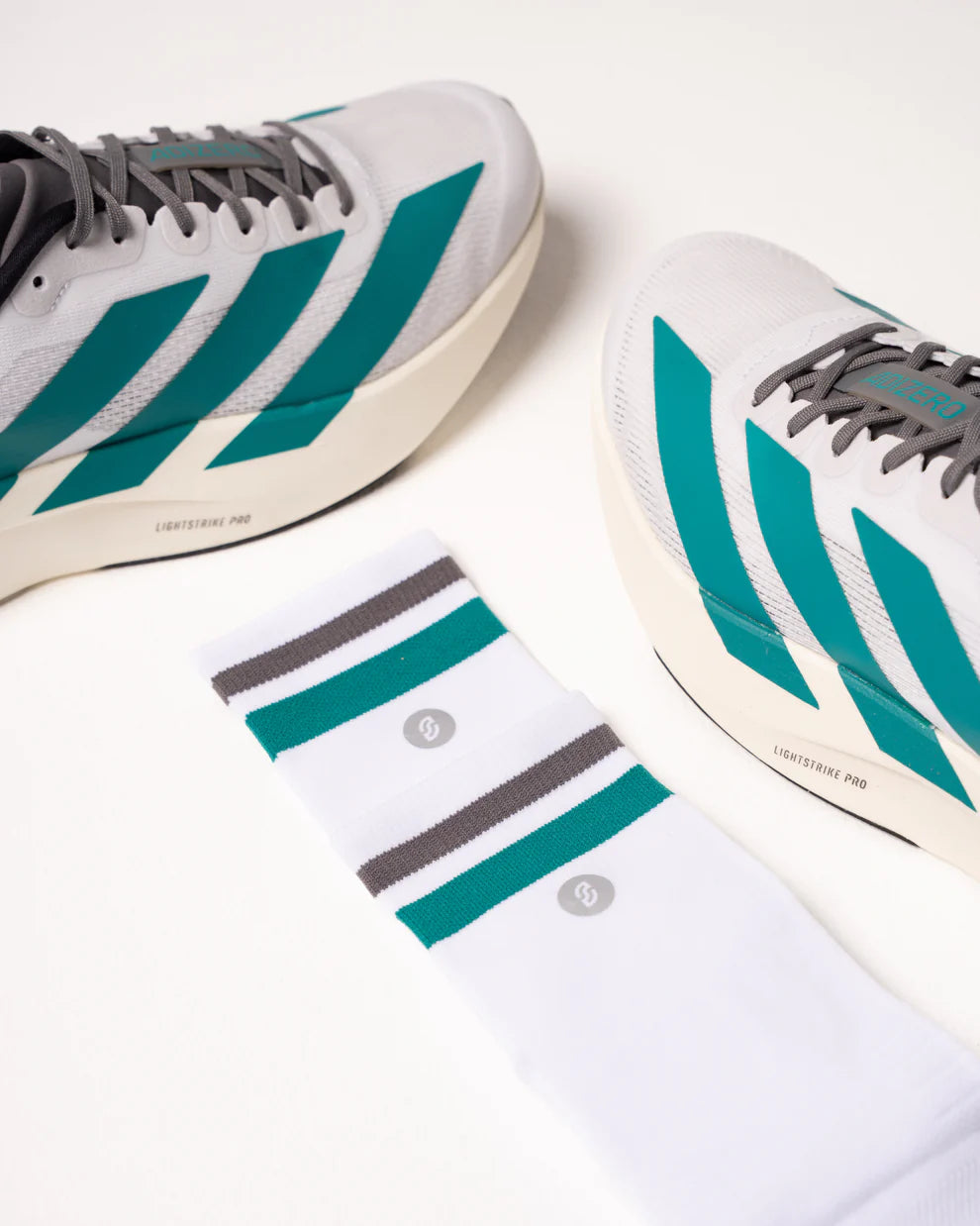 SHYU Racing Socks Crew - White / Teal / Carbon