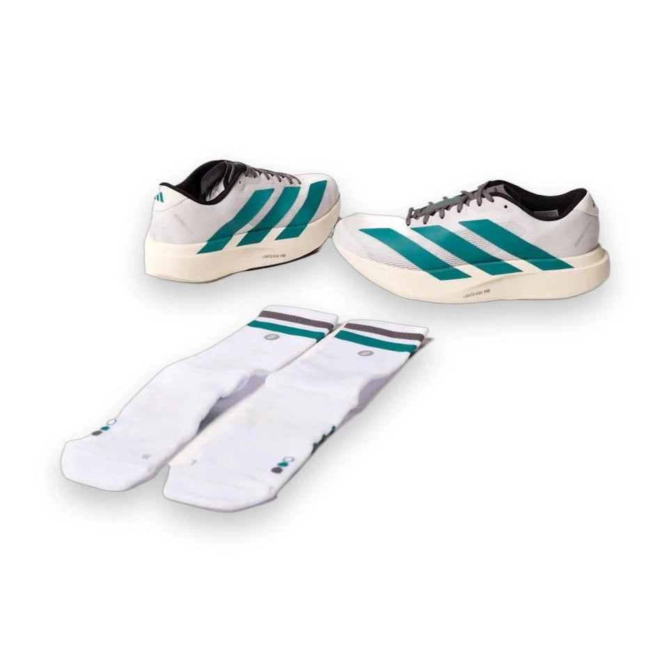 SHYU Racing Socks Crew - White / Teal / Carbon