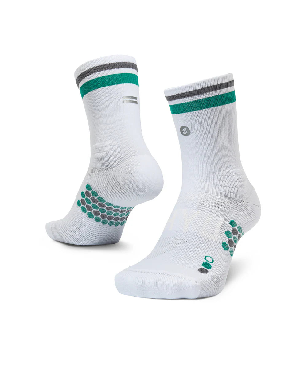 SHYU Racing Socks Crew - White / Teal / Carbon