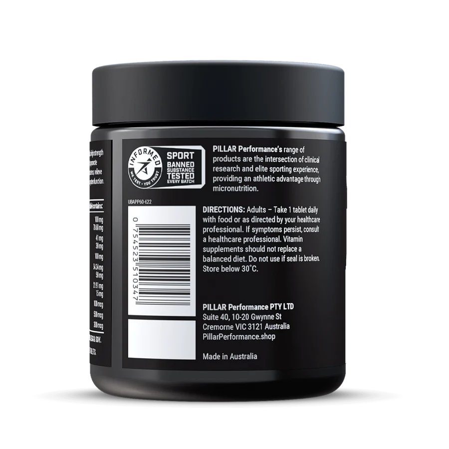 Pillar Performance Ultra B Active - 60 Tablets