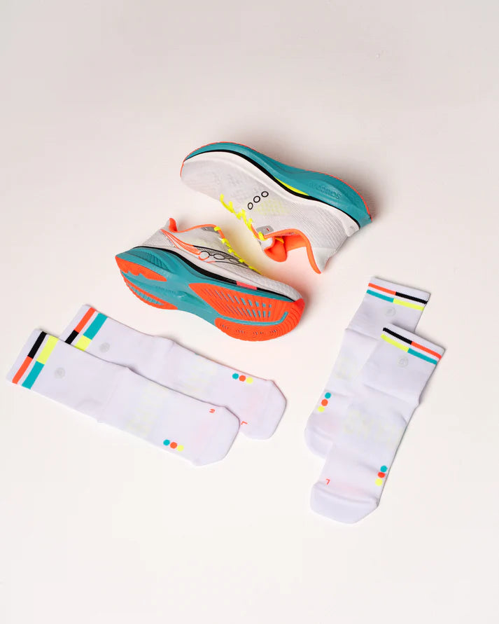 SHYU Racing Socks Crew - White / Mutant / Ant