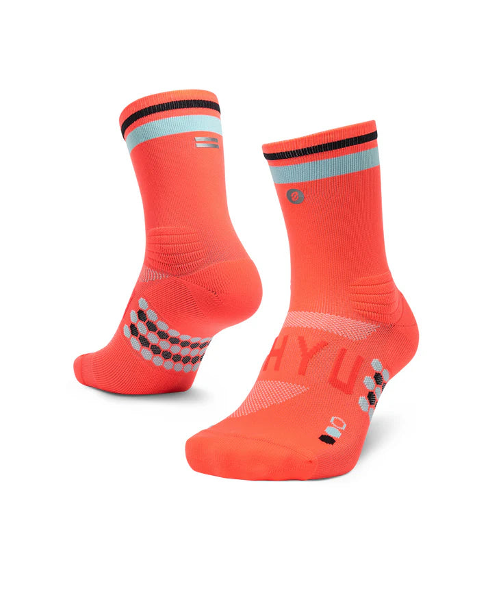 SHYU Racing Socks Crew - Coral / Sky / Black