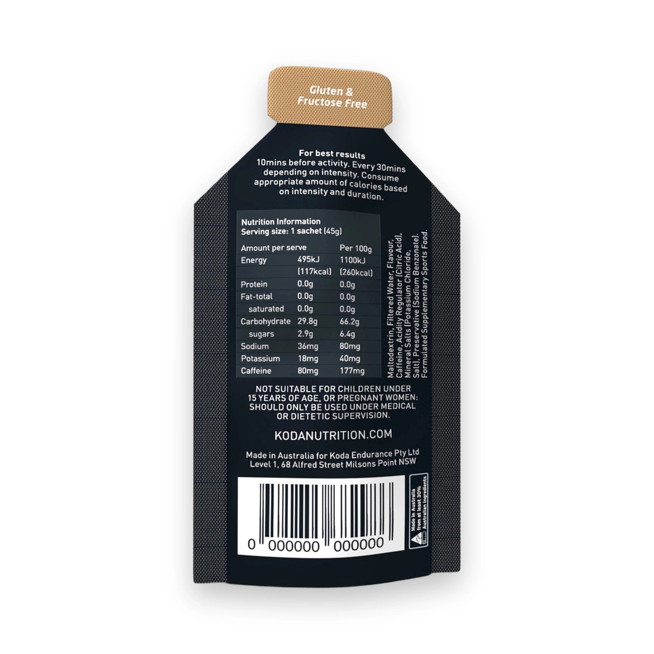KODA Energy Gel - Cappuccino