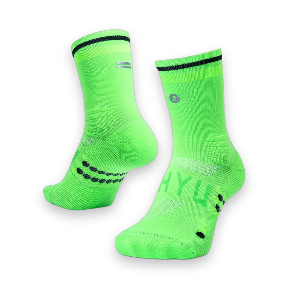 SHYU Racing Socks Crew - Acid / Green / Black