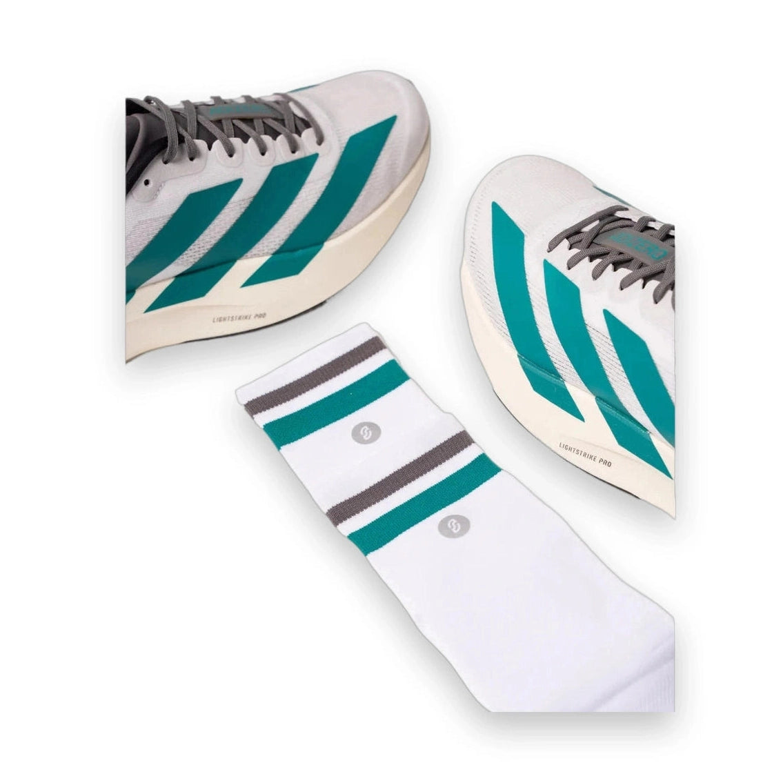 SHYU Racing Socks Crew - White / Teal / Carbon