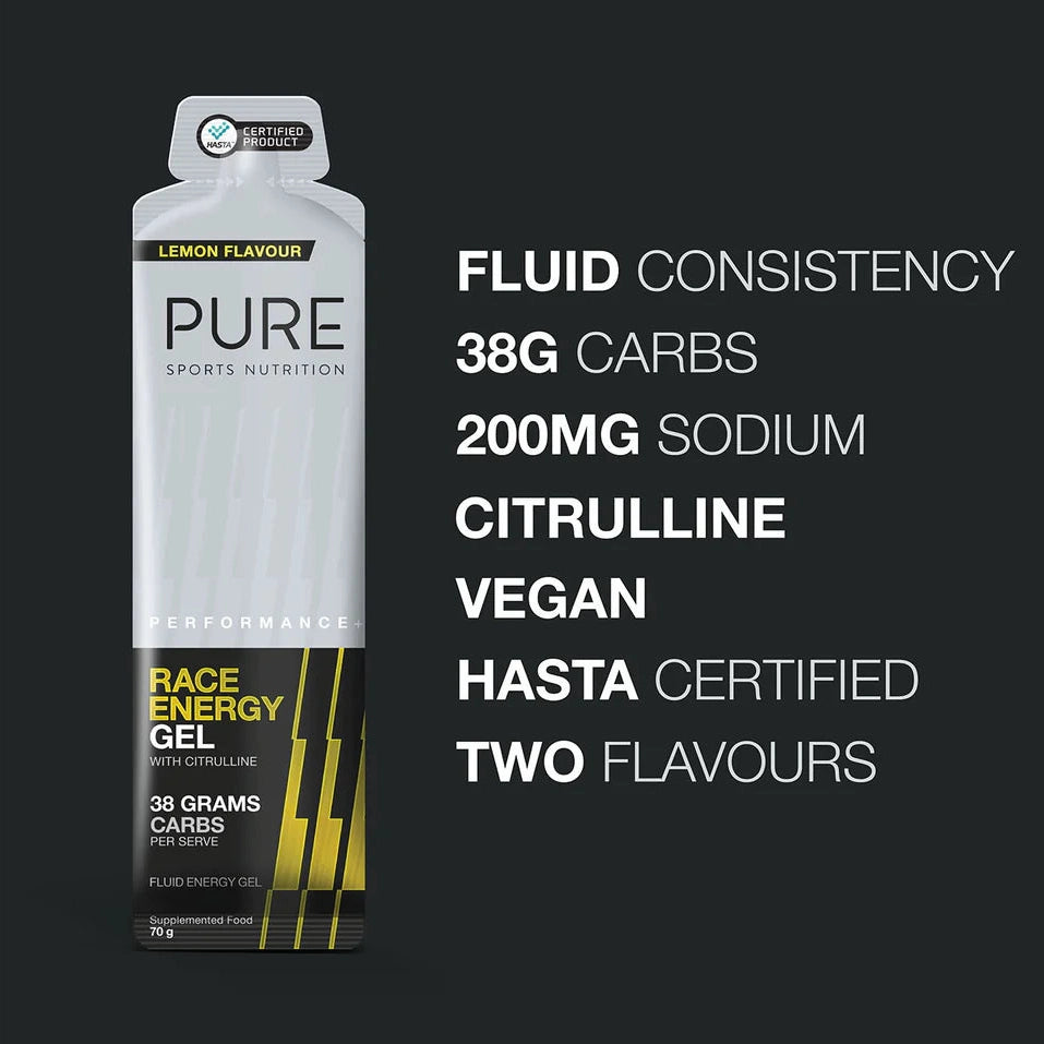 PURE Performance Plus Race Energy Gel 70g - Lemon