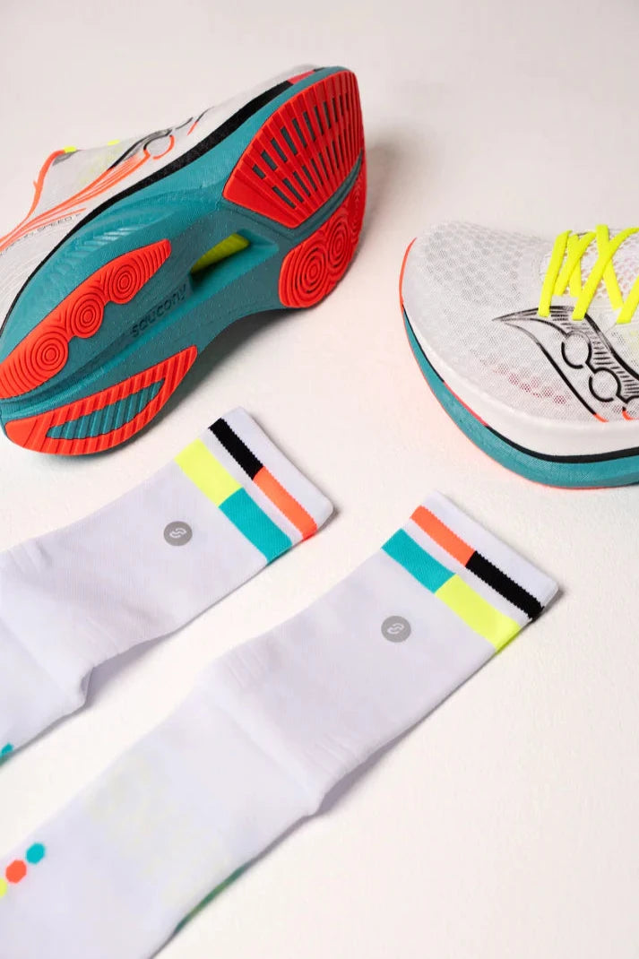 SHYU Racing Socks Crew - White / Mutant / Ant