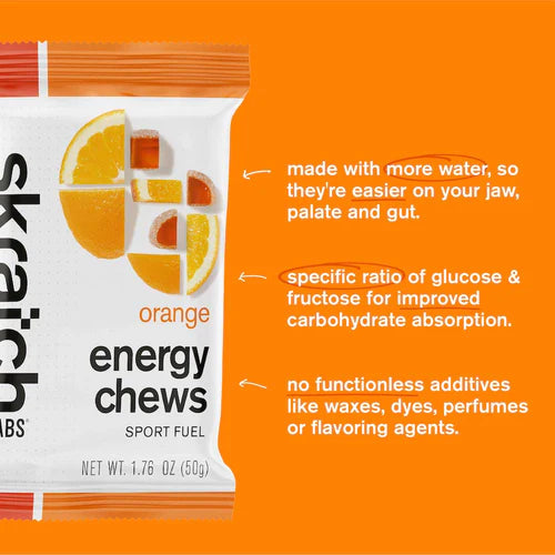 SKRATCH Energy Chews Sports Fuel 50G - Orange
