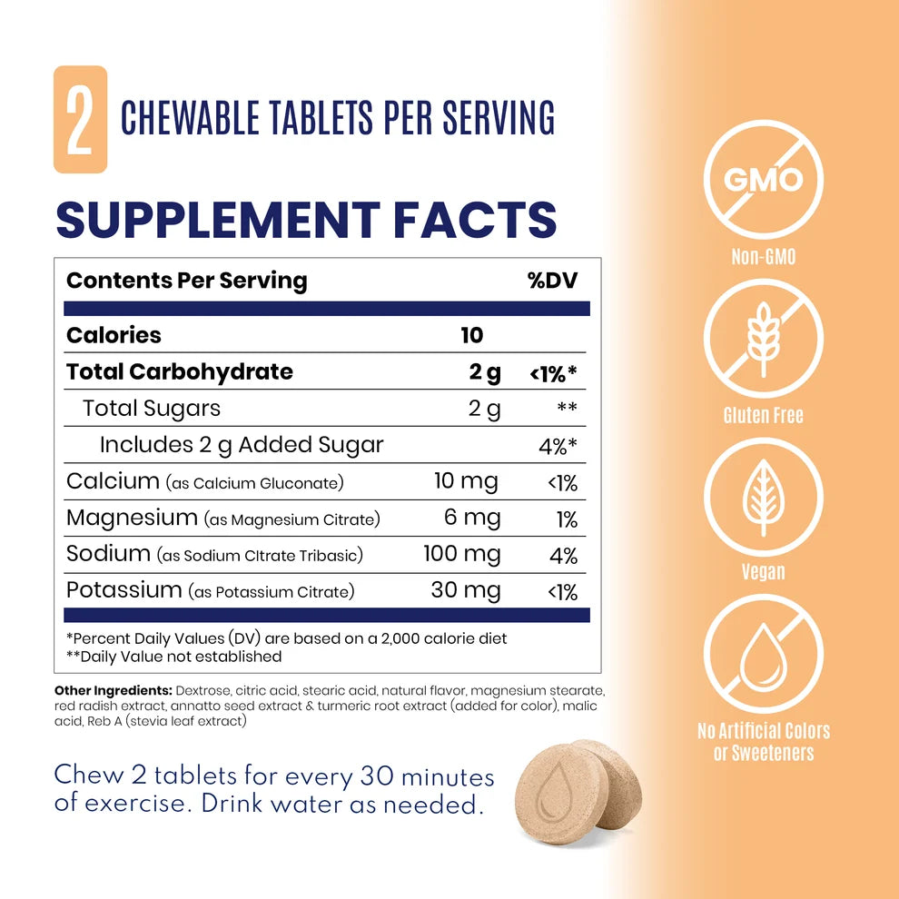 SaltStick Fastchews Satchels 10 tabs - Peach
