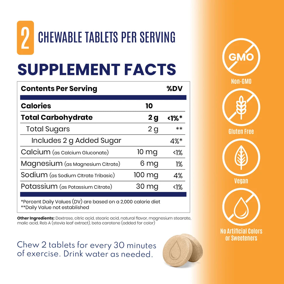 SaltStick Fastchews Satchels 10 tabs - Tart Orange